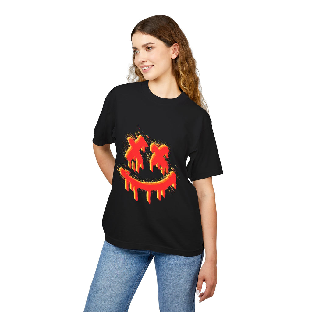 Red Drip Smiley Tee