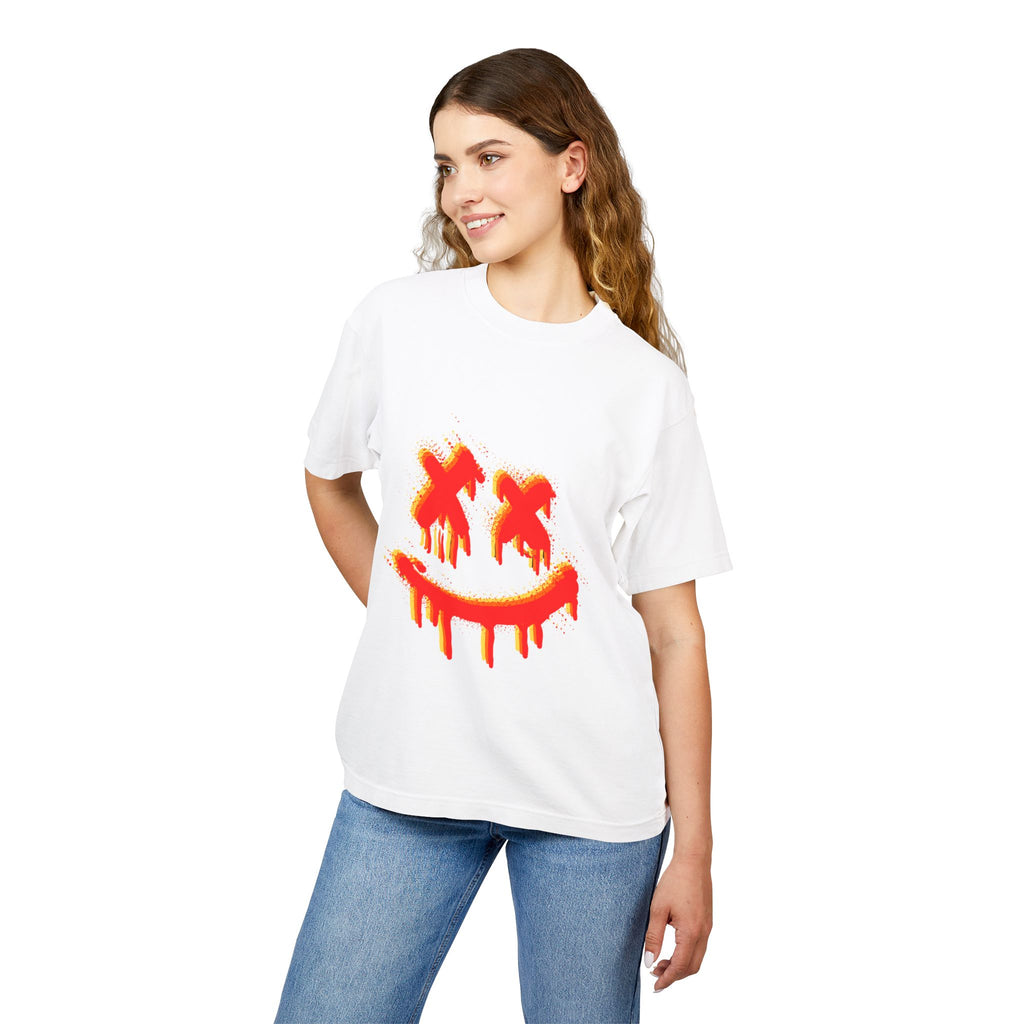 Red Drip Smiley Tee