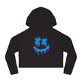 Women’s Blue Drip Smiley Cropped Hoodie